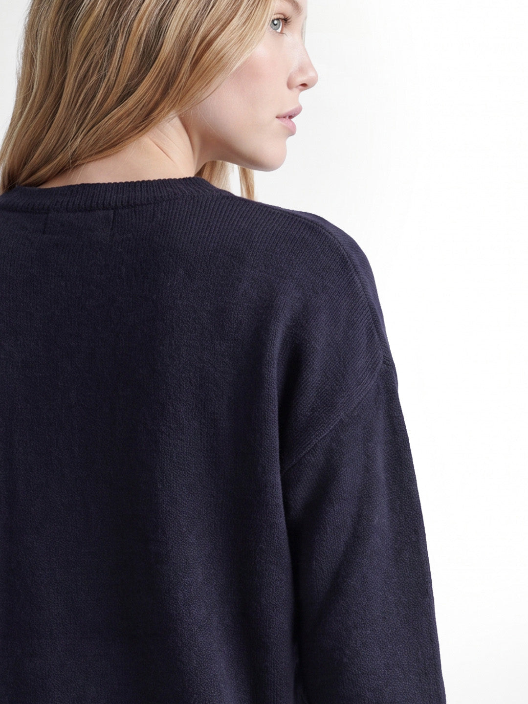 Navy Blue Printed Pullover