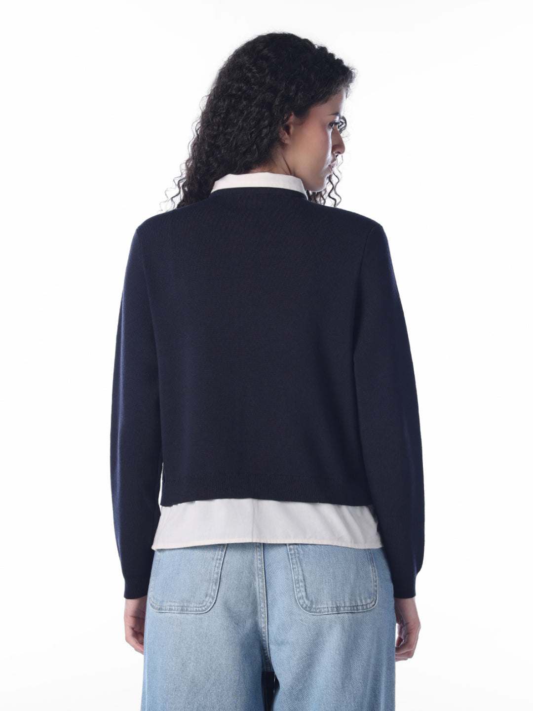 Blue Colourblocked Pullover