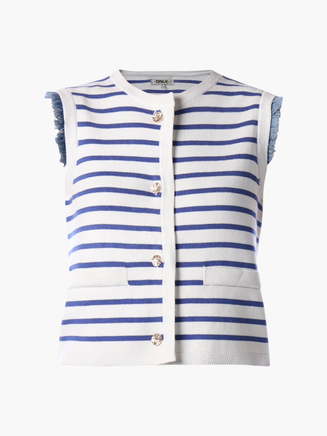 White Striped Knitted Top