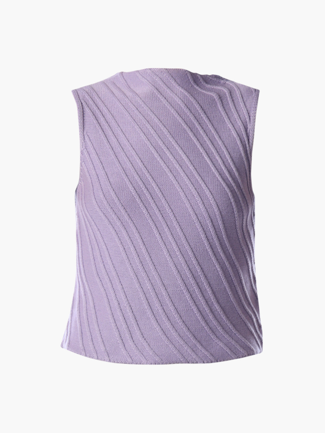 Lilac Textured Sleeveless Knit Top