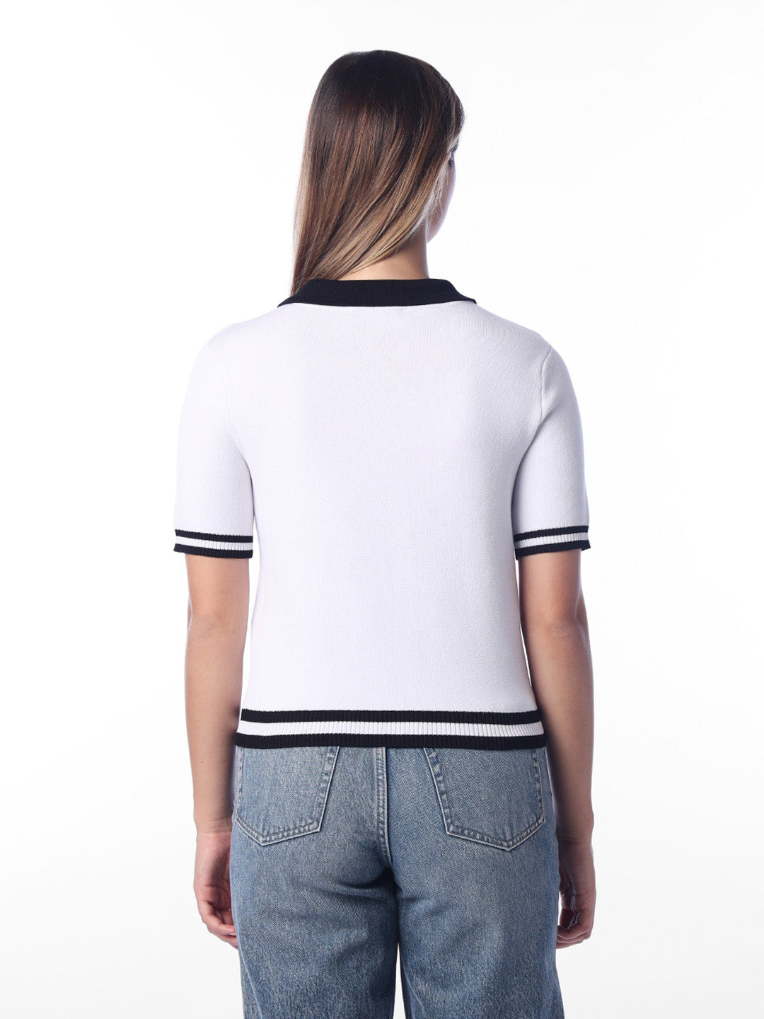 White Buttoned Knit Top