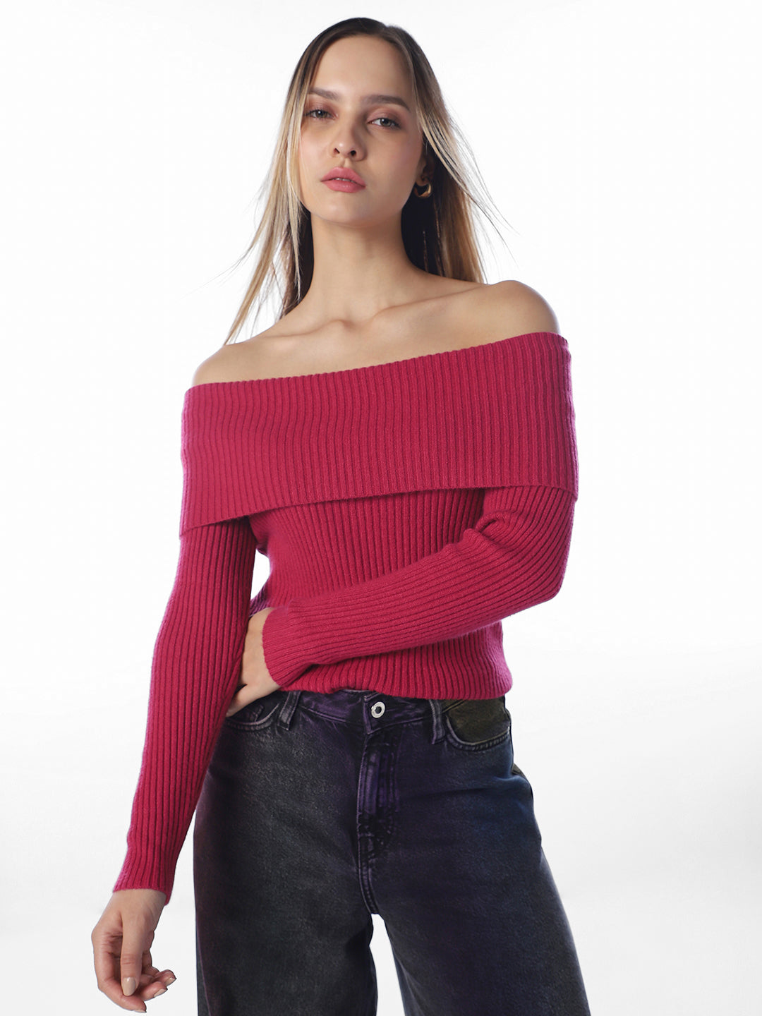 Ribbed Off-Shoulder Top