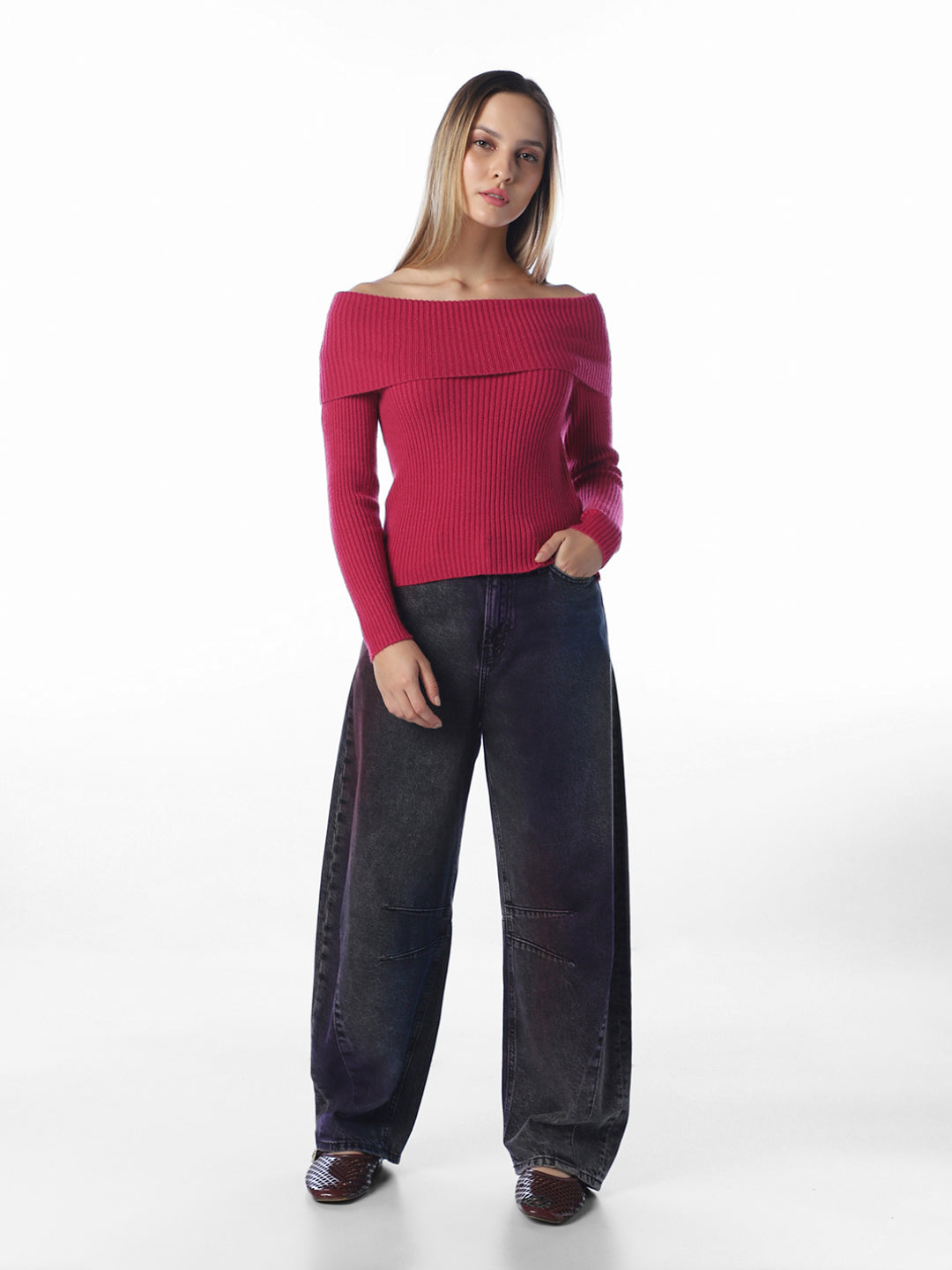 Ribbed Off-Shoulder Top