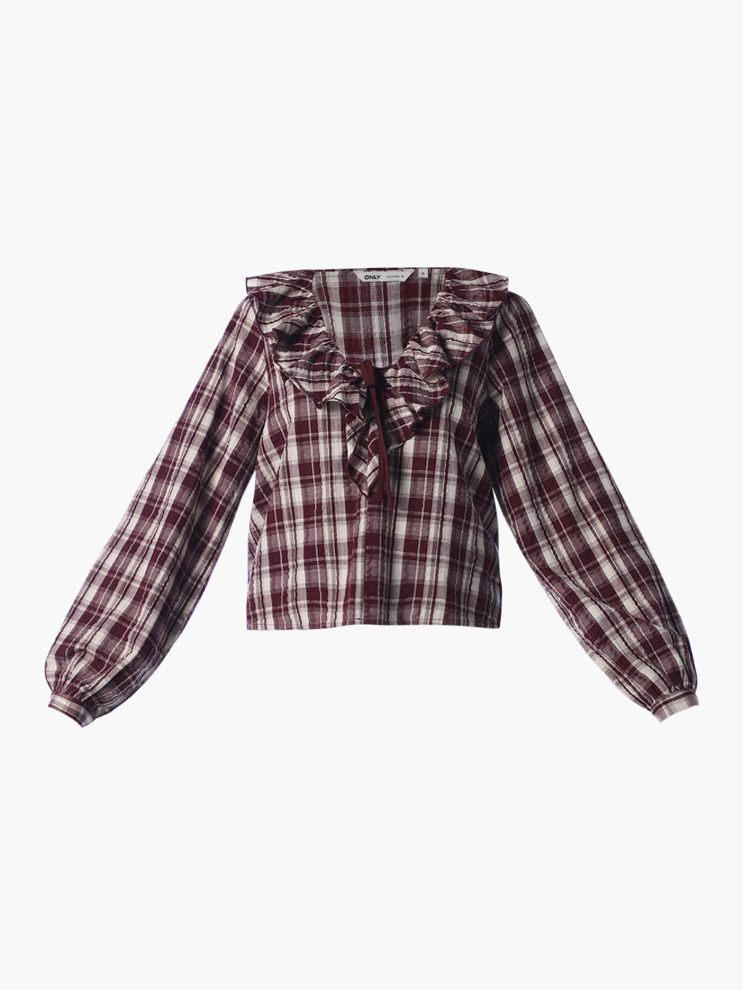 Brown Check Frill Shirt