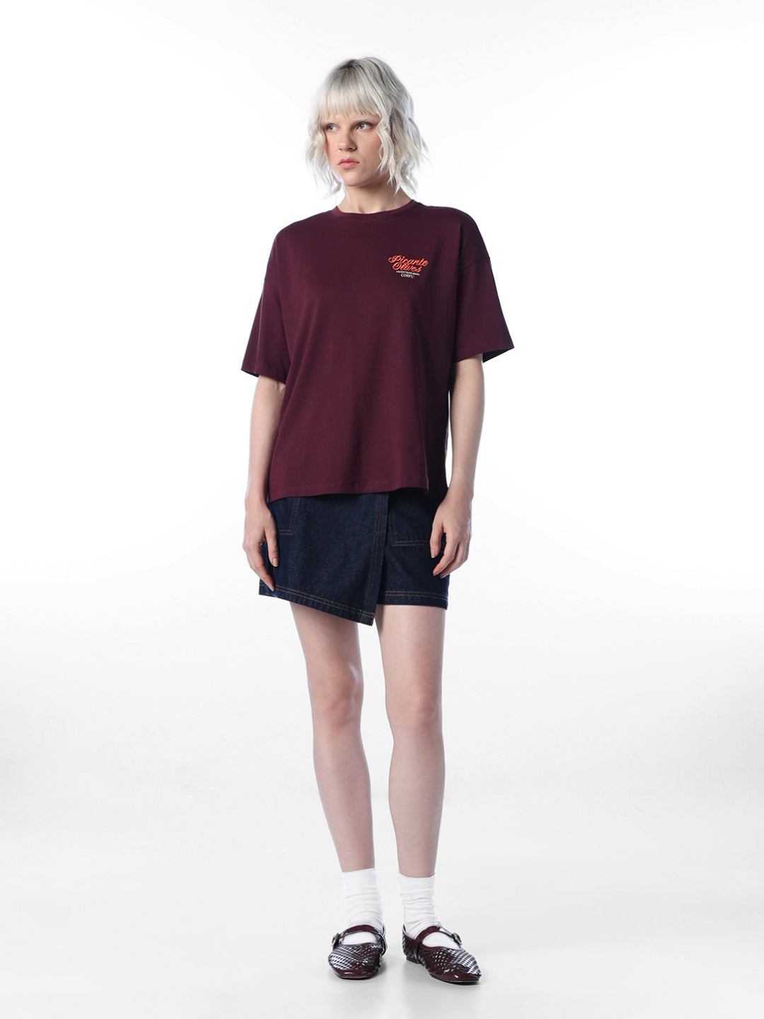 Red Printed Oversized T-shirt