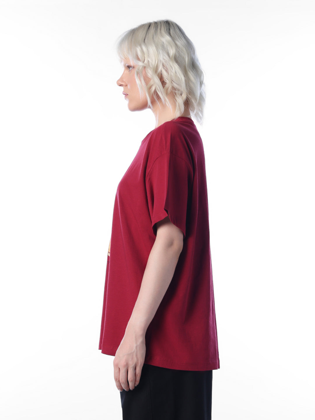 Red Graphic Print Oversized T-shirt