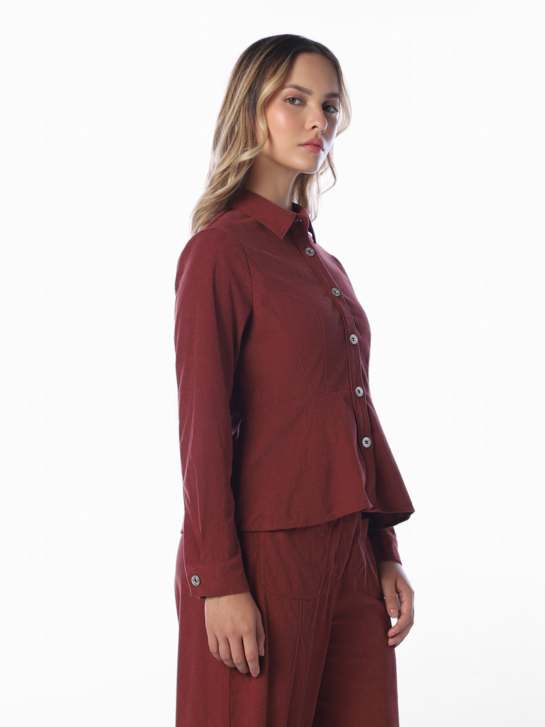 Corduroy Peplum Shirt