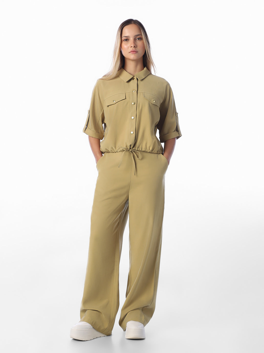 Khaki Cropped Shirt