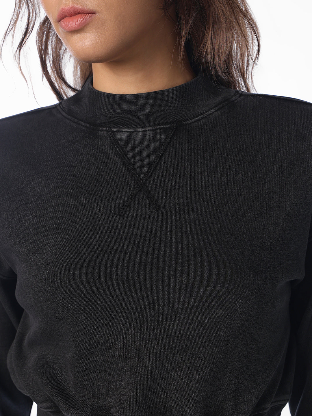 Black Cropped Sweatshirt