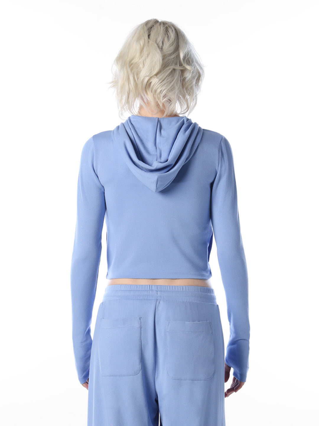 Light Blue Cropped Hoodie