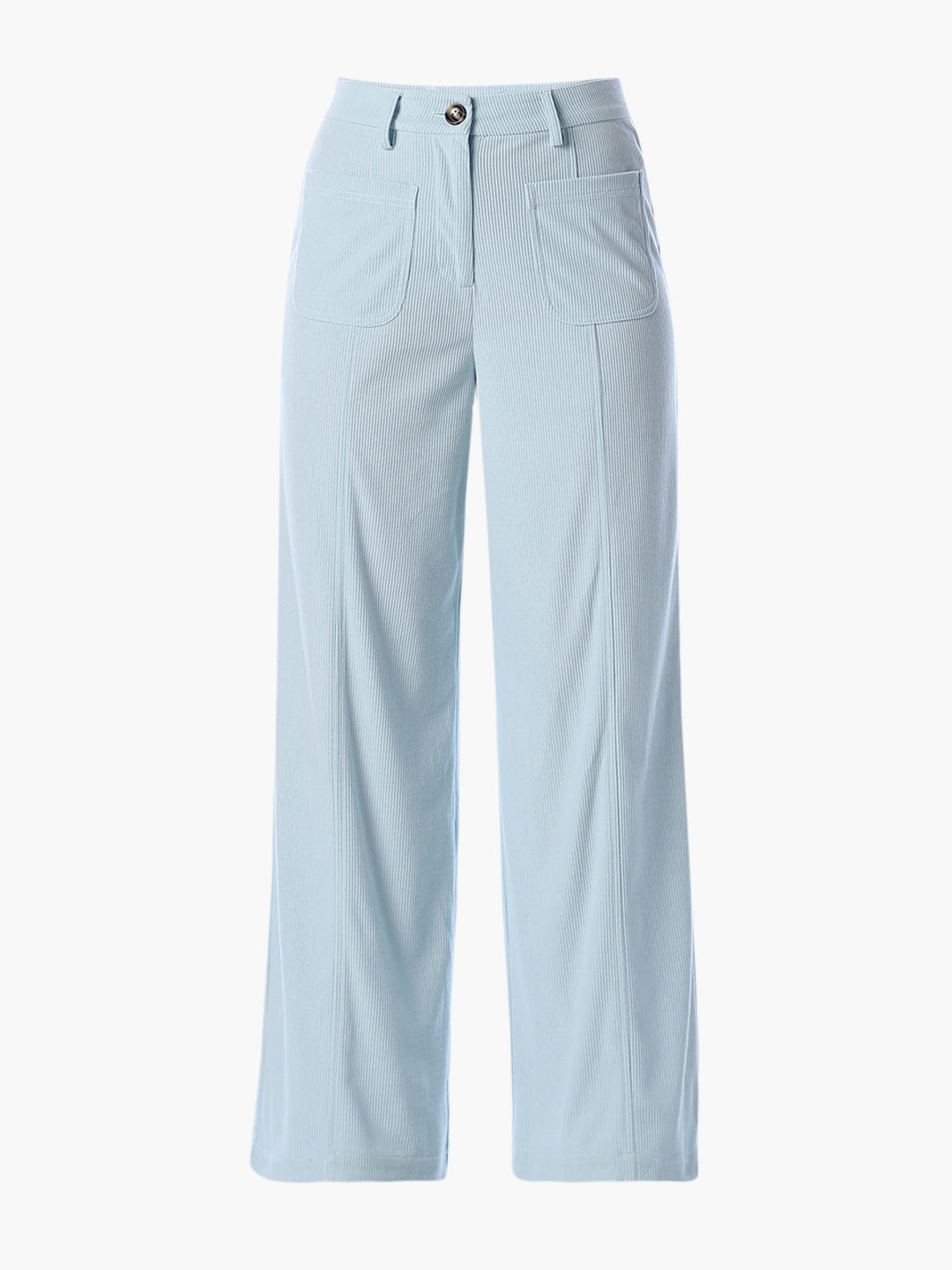 Blue High Rise Regular Fit Pants