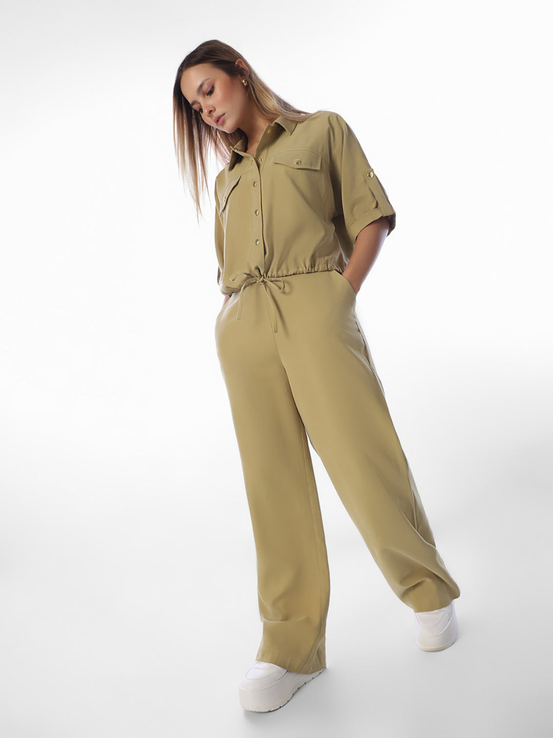 Khaki High Rise Pants