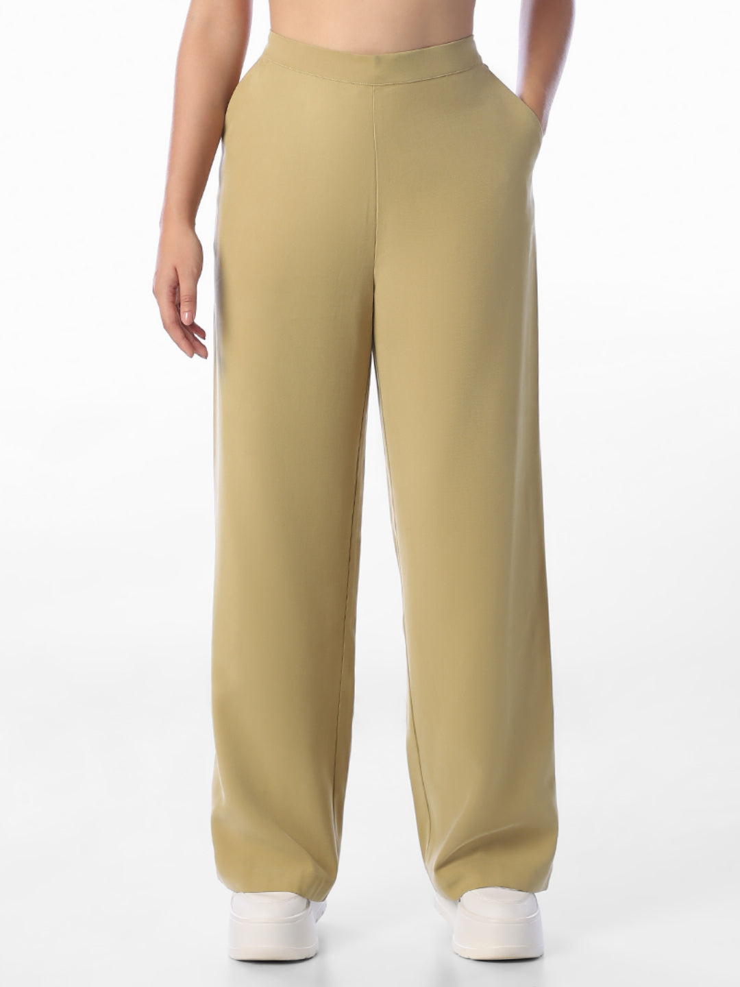 Khaki High Rise Pants
