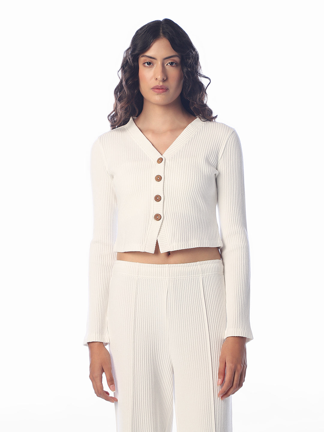 Cropped Ribbed Knit Top