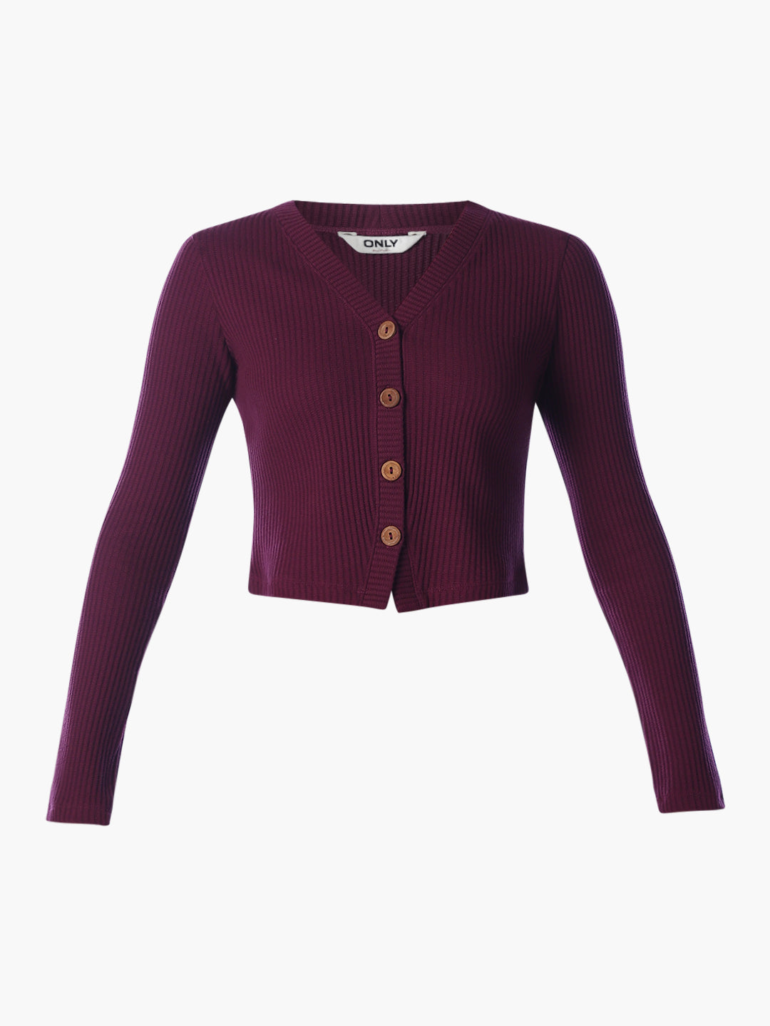 Maroon Cropped Knit Top