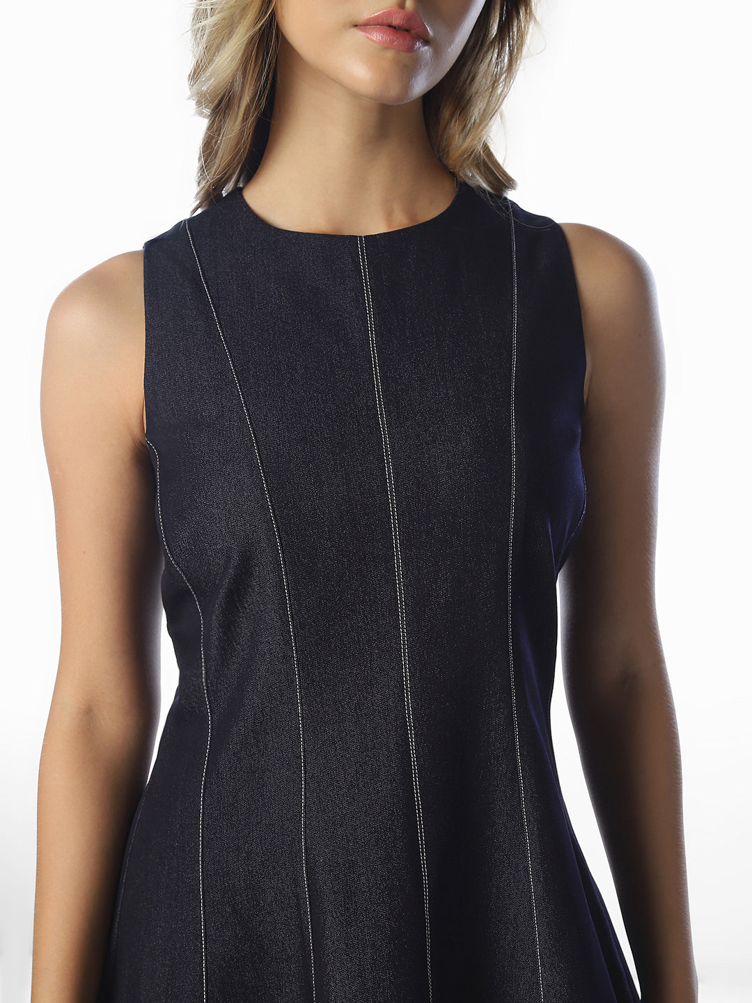 Navy Blue Fit & Flare Mini Dress