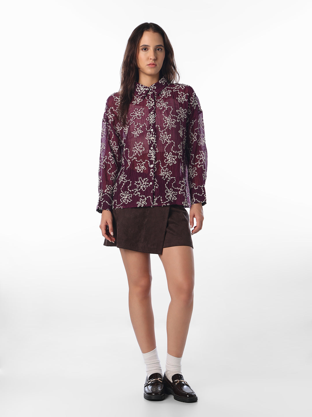 Floral Embroidered Shirt