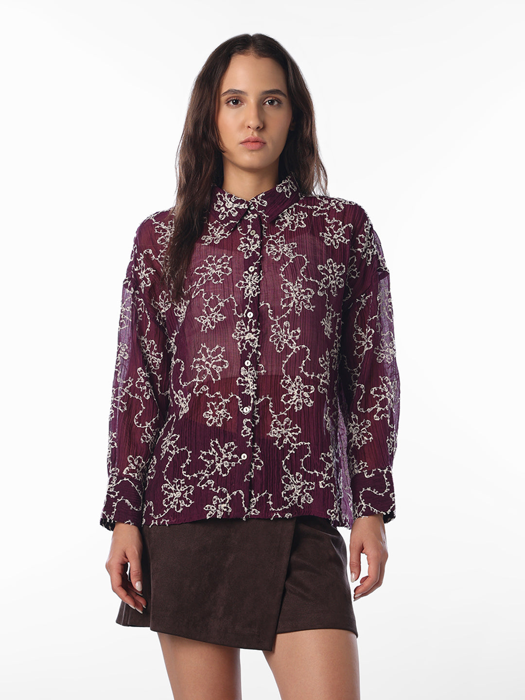 Floral Embroidered Shirt