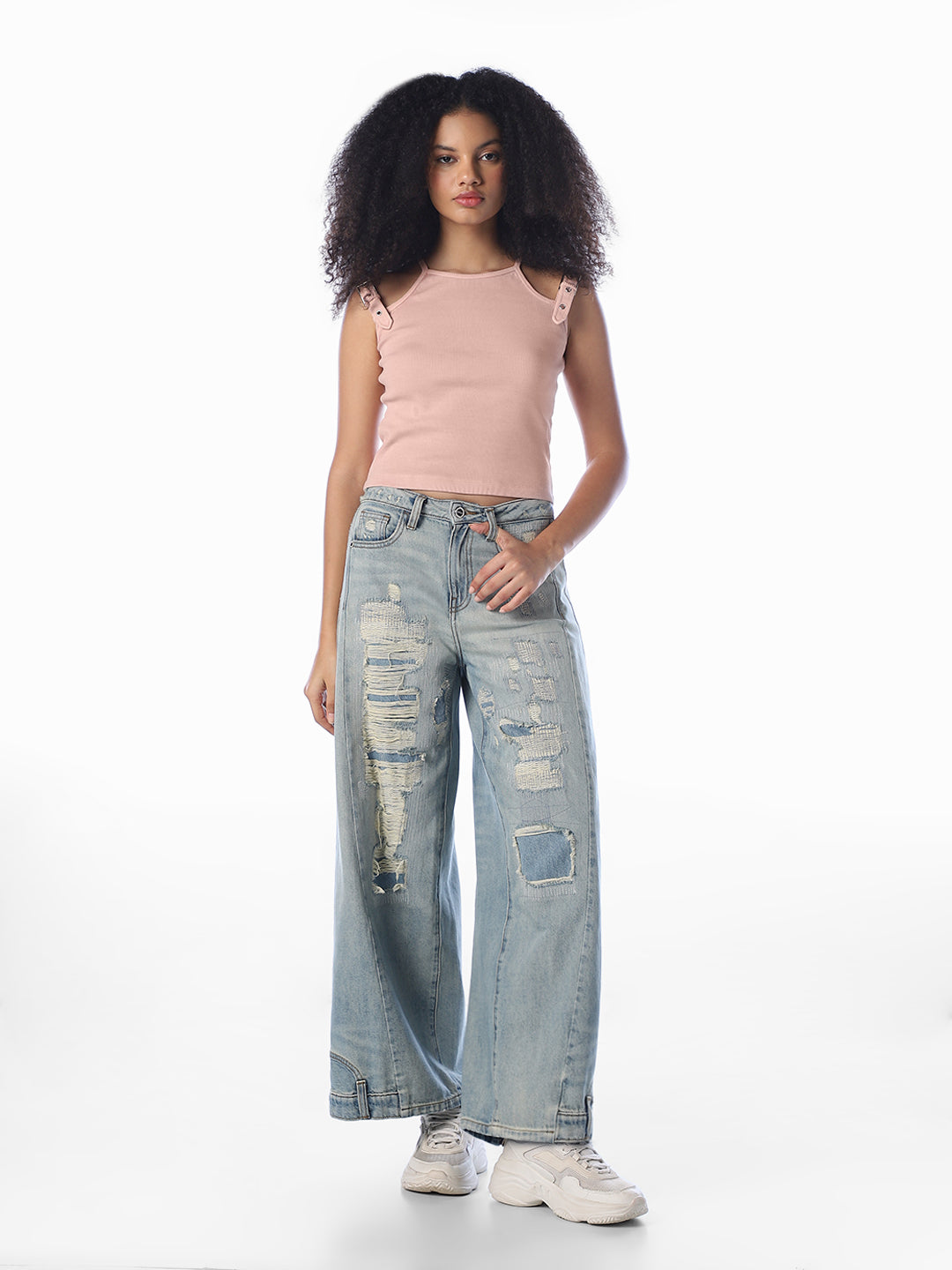 Buckle Detail Ribbed Top