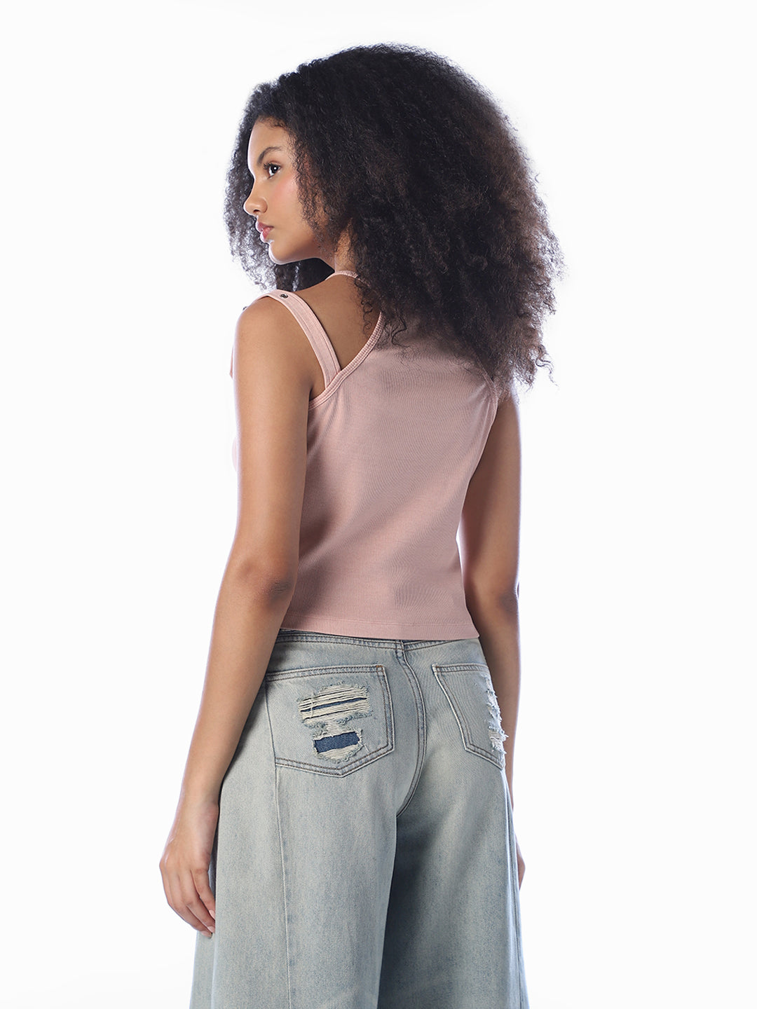 Buckle Detail Ribbed Top