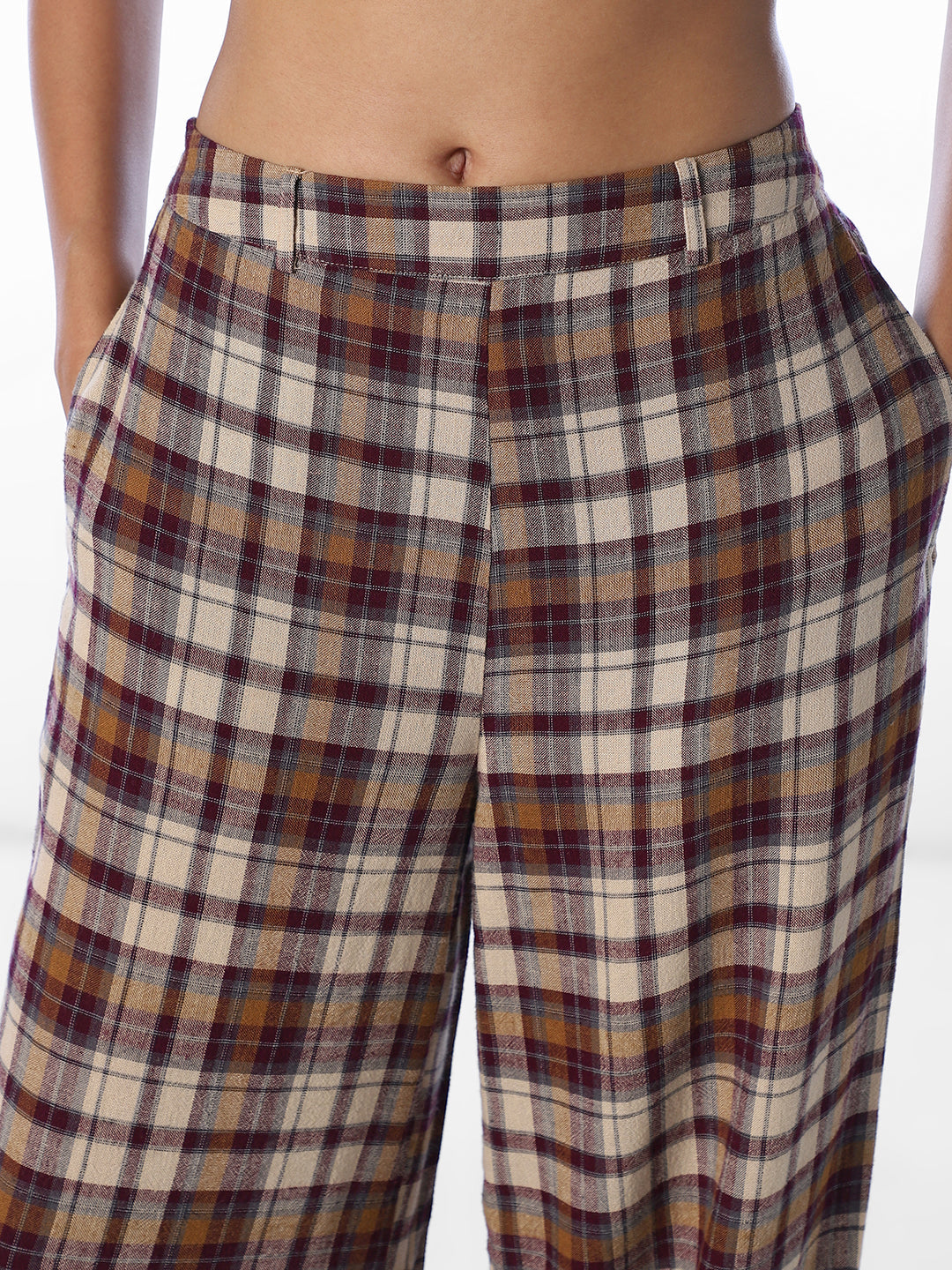 Brown Check Pants