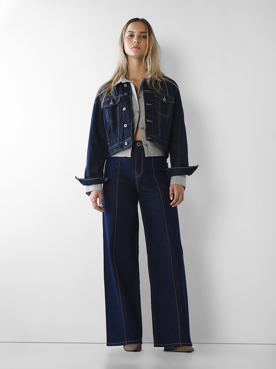 Dark Blue Wide Leg Jeans