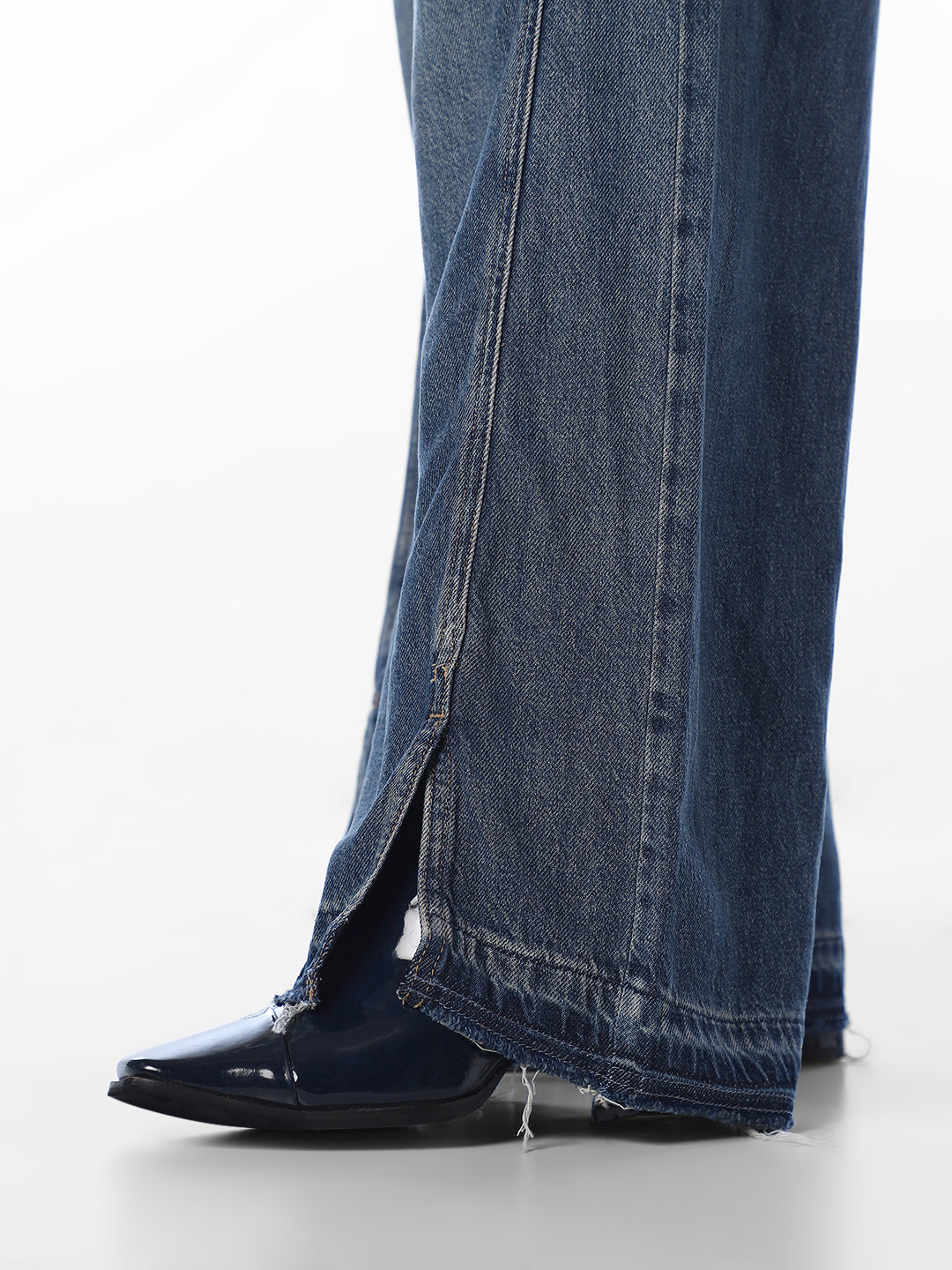 Mid Blue Wide Leg Jeans