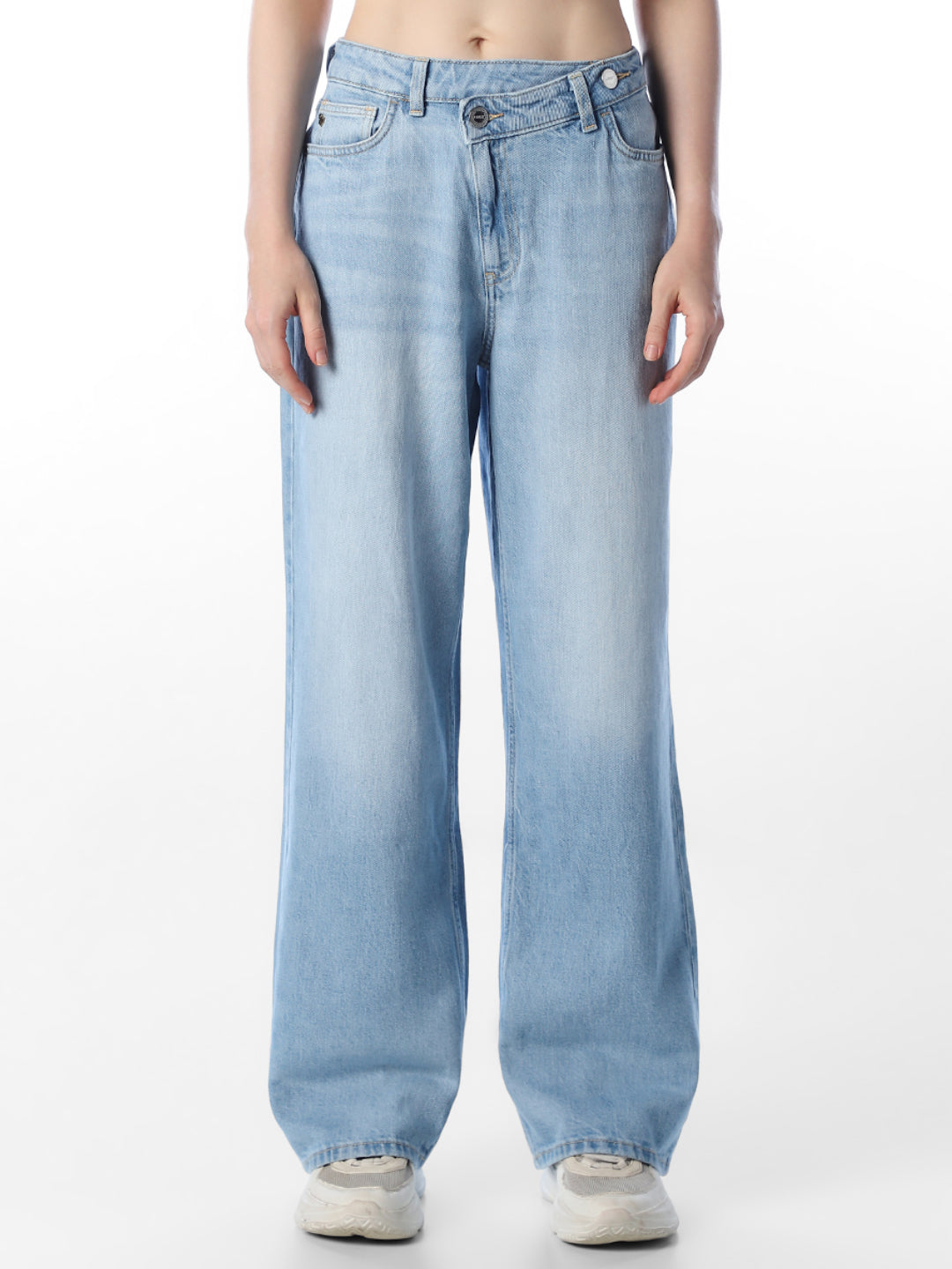 Light Blue High Rise Straight Fit Jeans