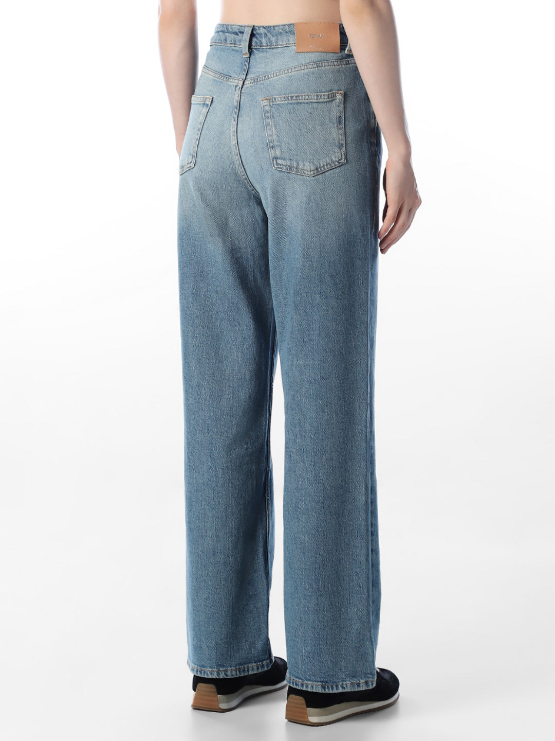 Blue High Rise Straight Fit Jeans