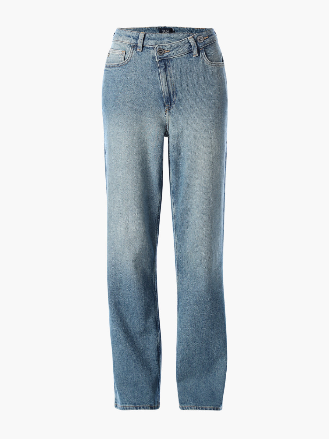 Blue High Rise Straight Fit Jeans
