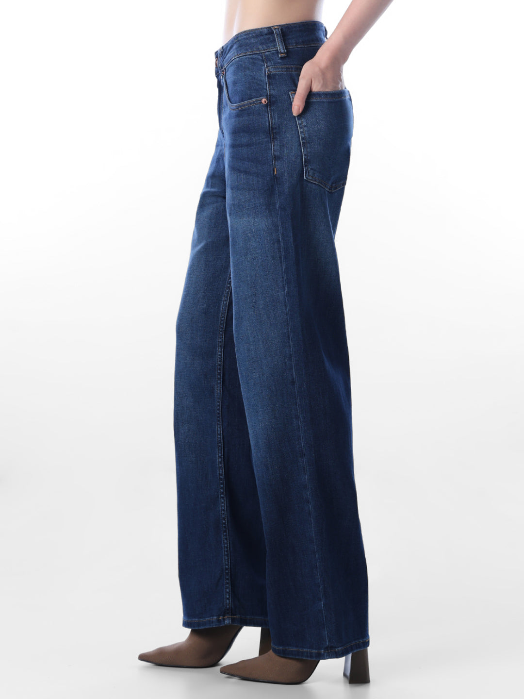 Dark Blue Wide Leg Jeans