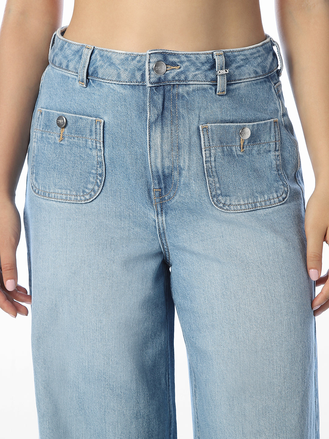 Light Blue High Rise Wide Leg Jeans