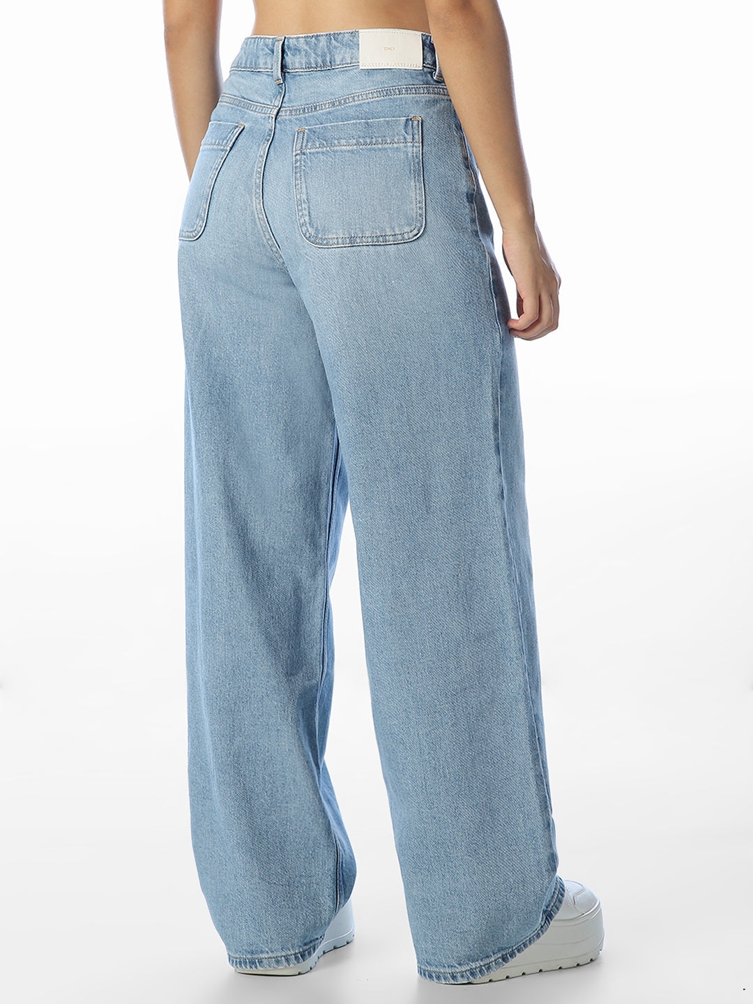 Light Blue High Rise Wide Leg Jeans