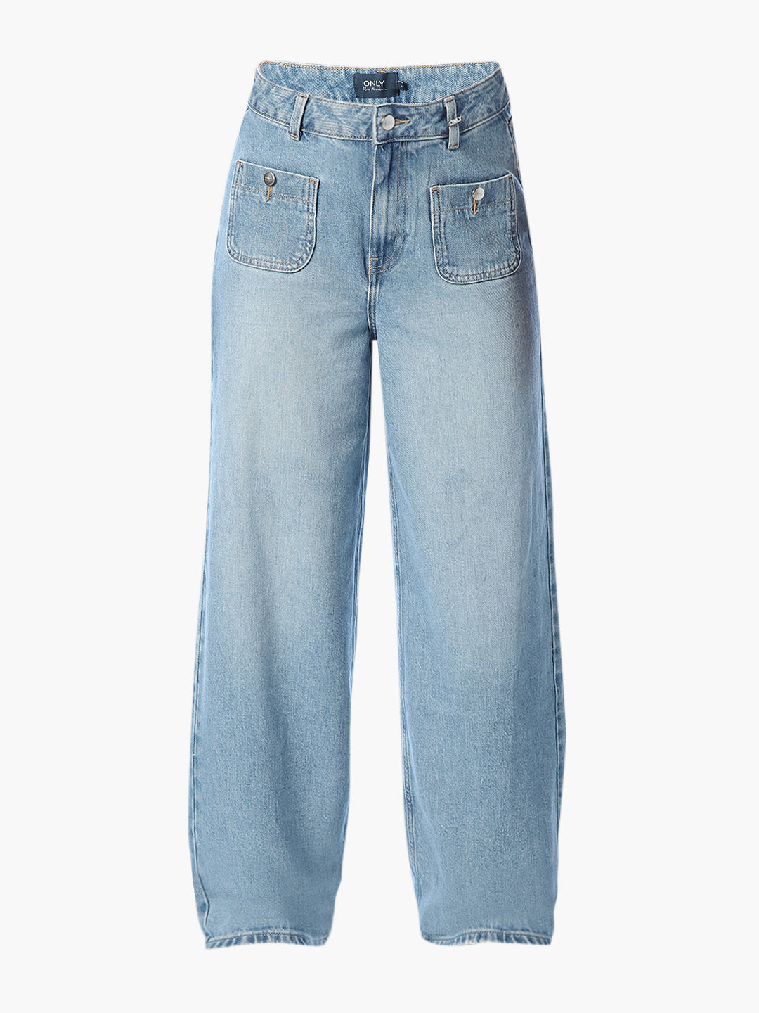 Light Blue High Rise Wide Leg Jeans