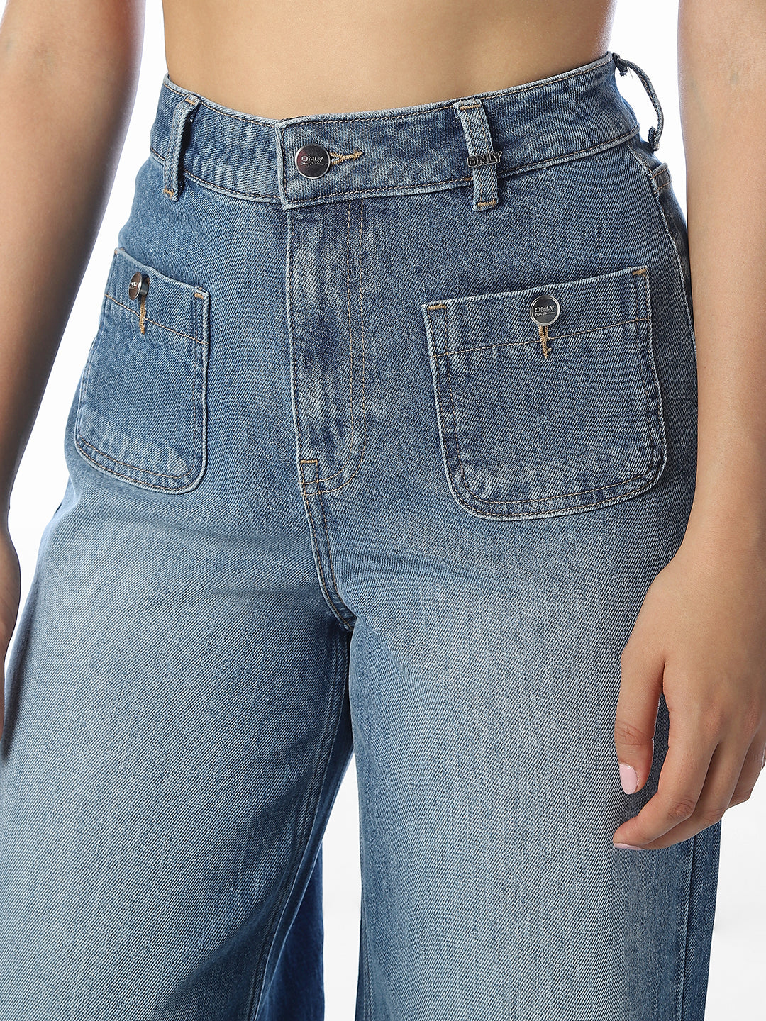 Front Pocket Wide Leg Jeans