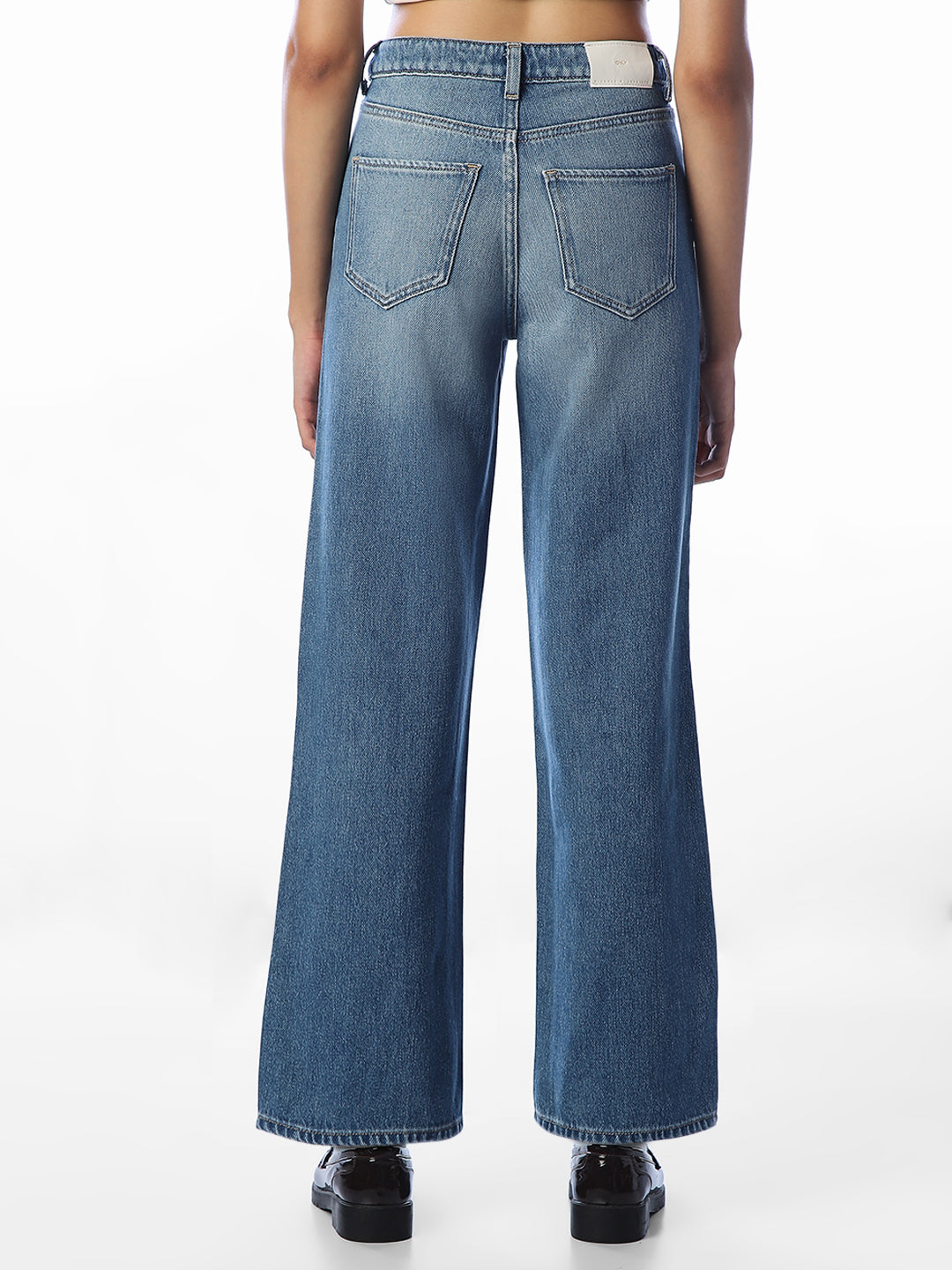Light Blue High Rise Wide Leg Jeans