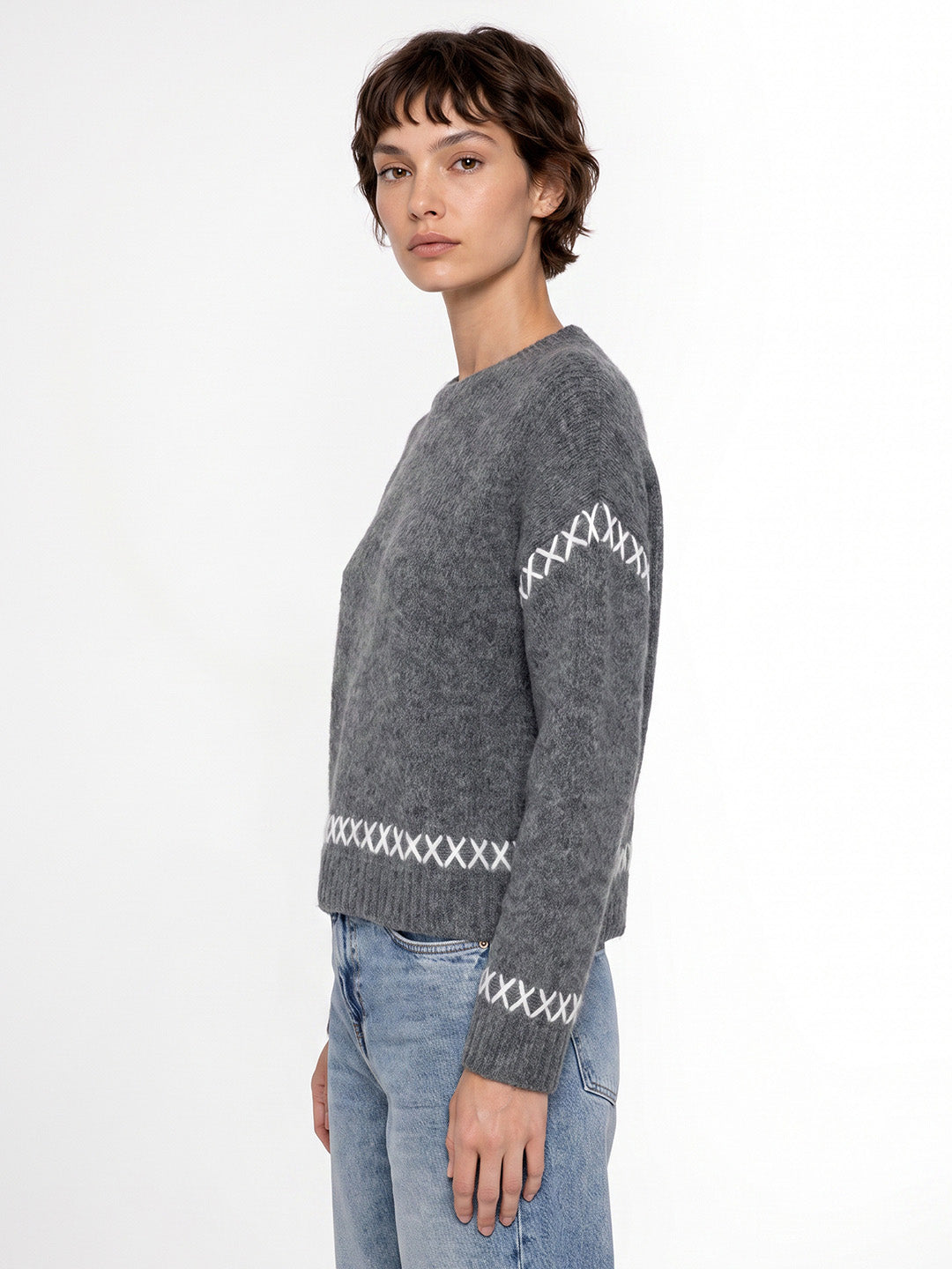 Cross Stitch Detail Pullover