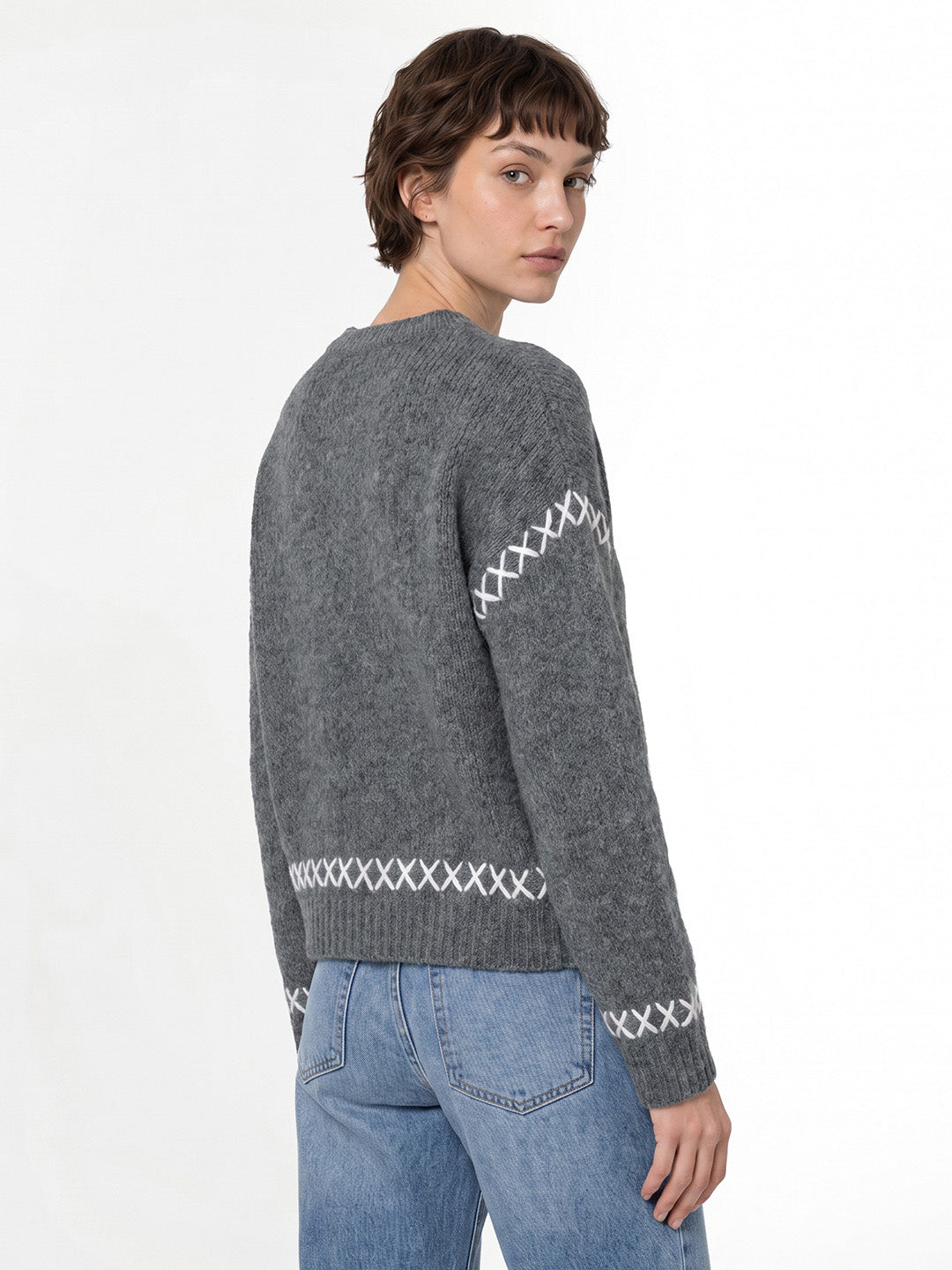 Cross Stitch Detail Pullover