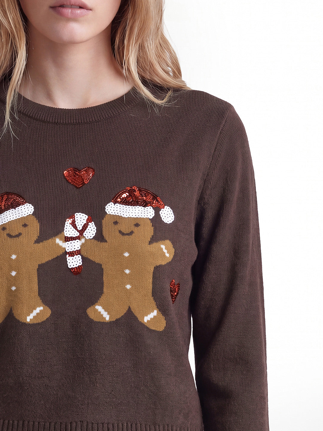 Gingerbread Sequin Detail Pullover