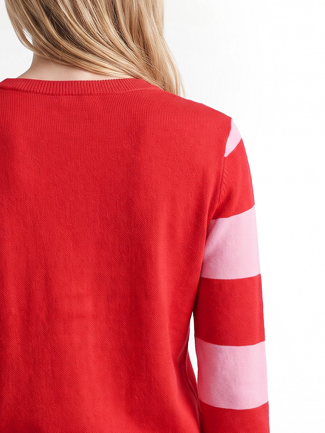 Santa Print O-Neck Pullover