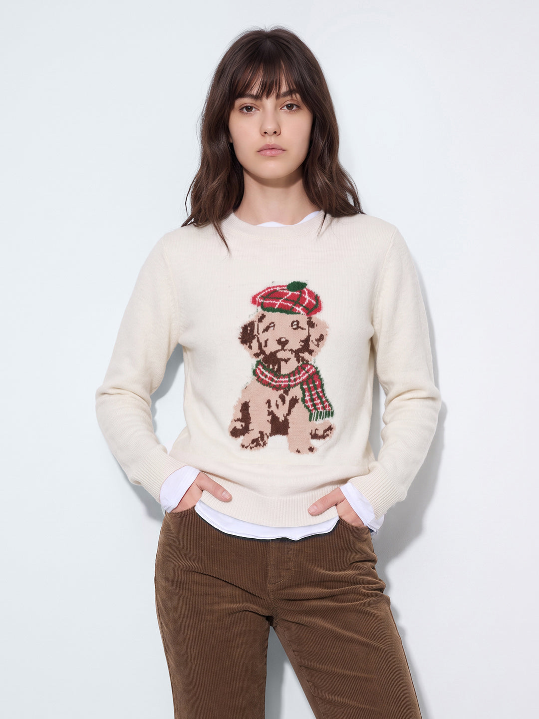 Printed O-Neck Pullover