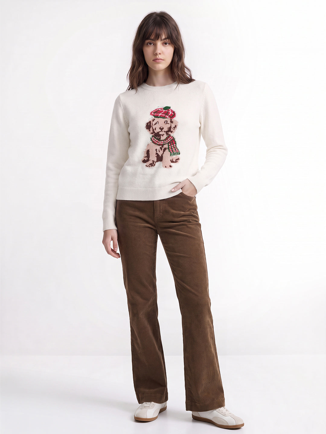 Printed O-Neck Pullover