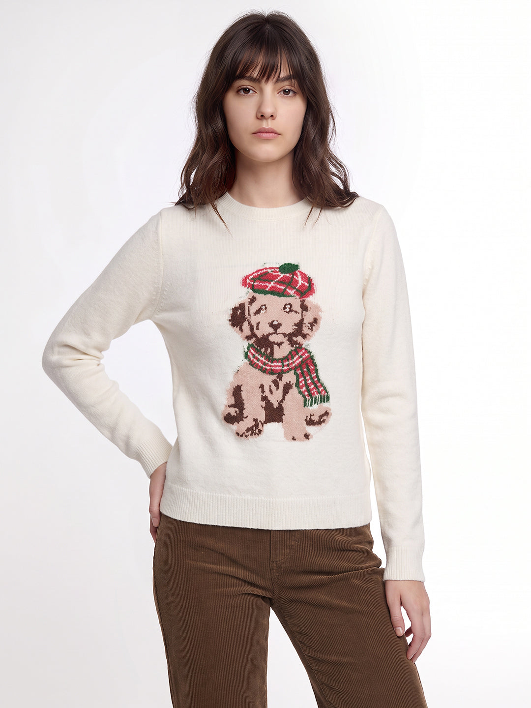 Printed O-Neck Pullover