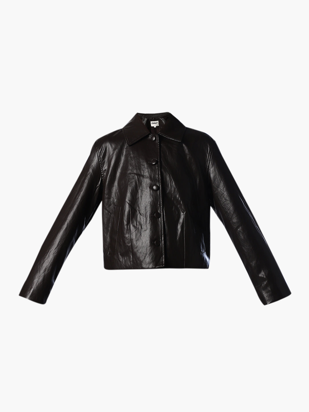Dark Brown Faux Leather Jacket