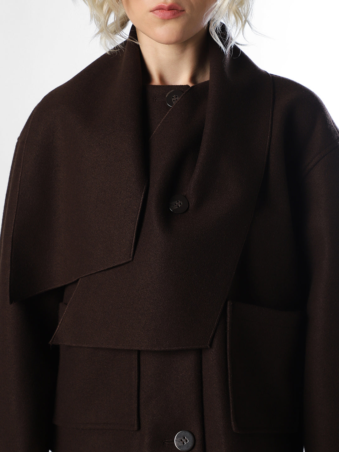 Dark Brown Scarf Jacket