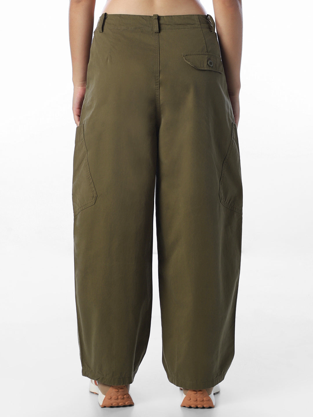 Olive Barrel Fit Cargo Pants