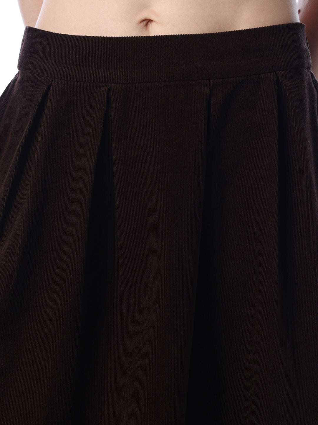 Brown Corduroy Long Skirt