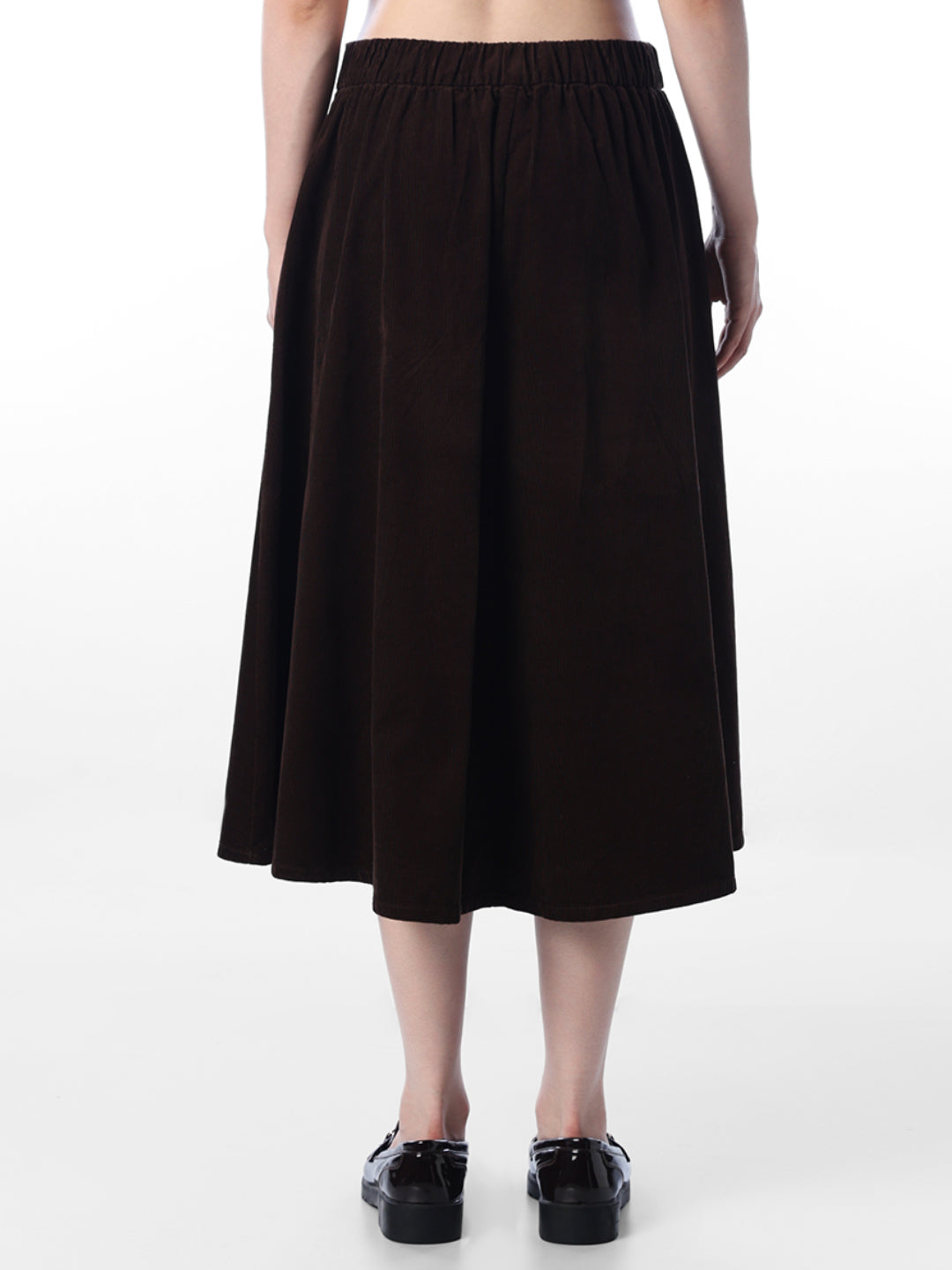 Brown Corduroy Long Skirt