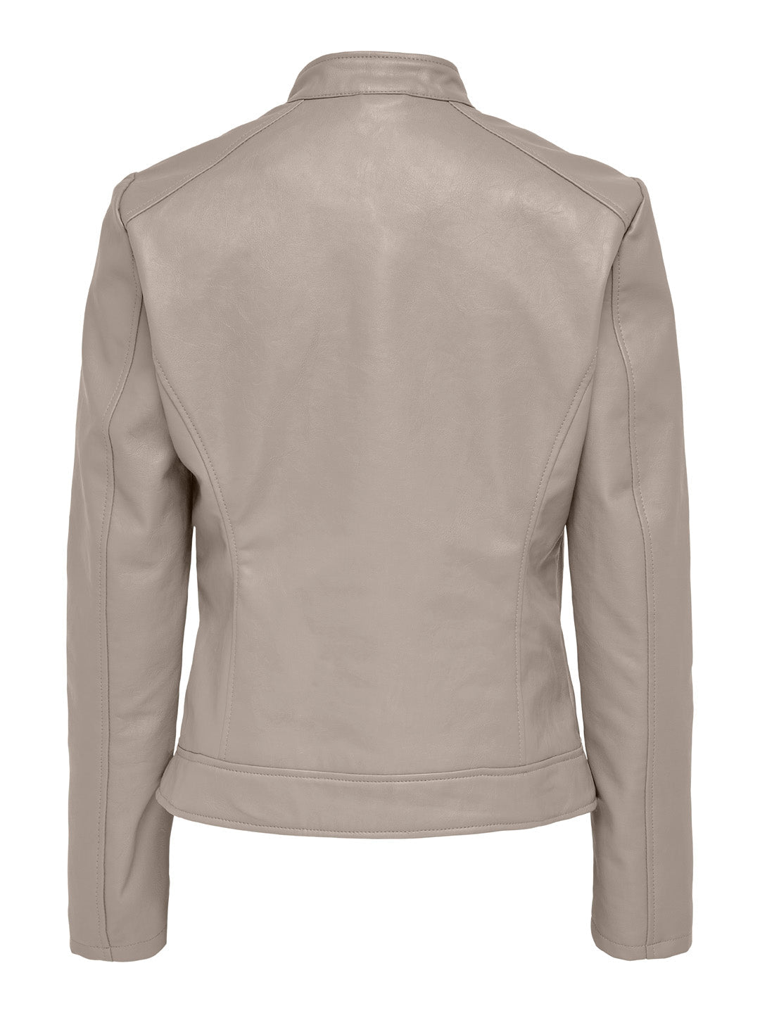 Beige Faux Leather Jacket