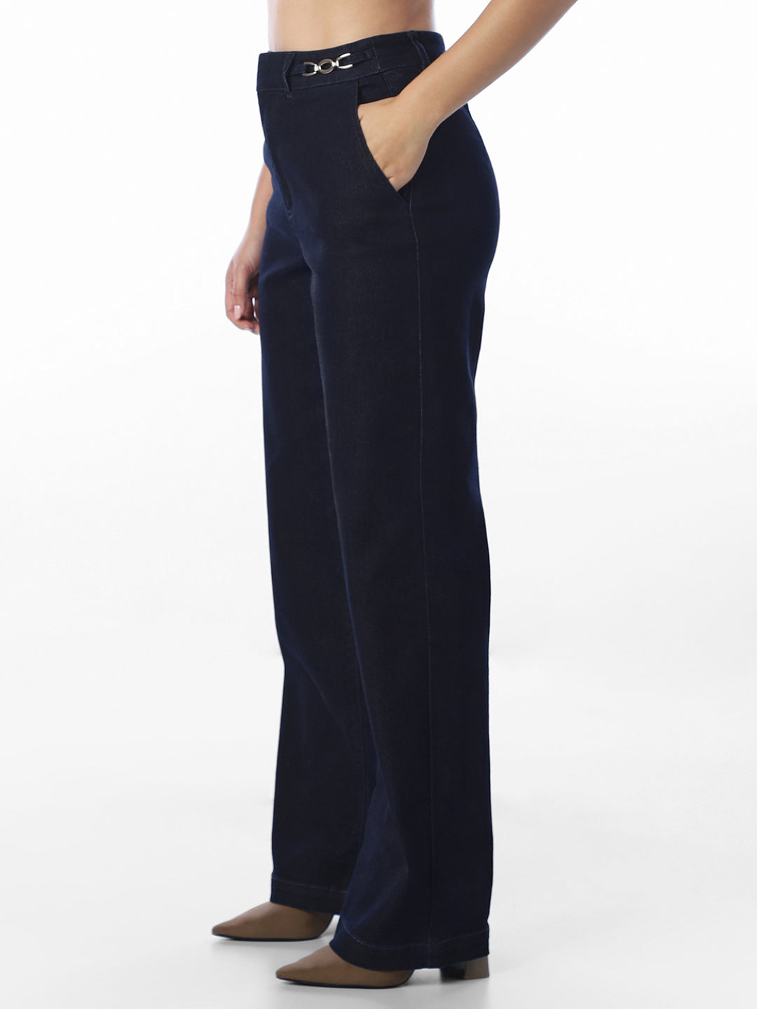 Black High Rise Wide Leg Jeans